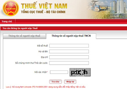 chọn mục thông tin về người nộp thuế TNCN để tra cứu cmnd online chọn mục thông tin về người nộp thuế TNCN để tra cứu cmnd online