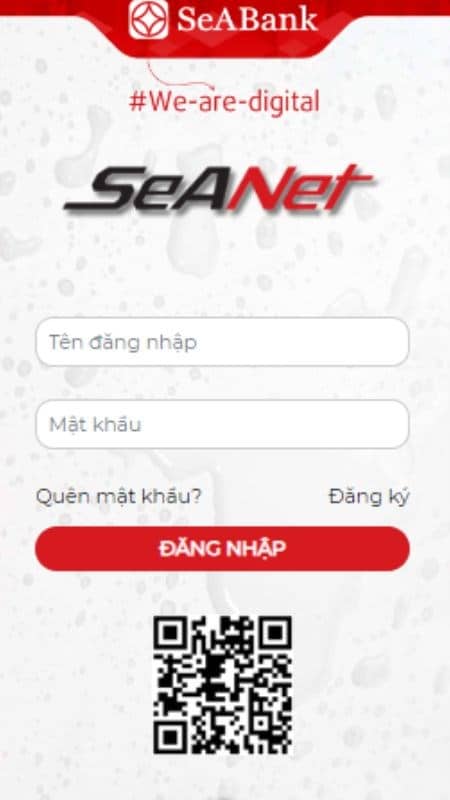 Giao diện đăng nhập của hệ thống SeANet