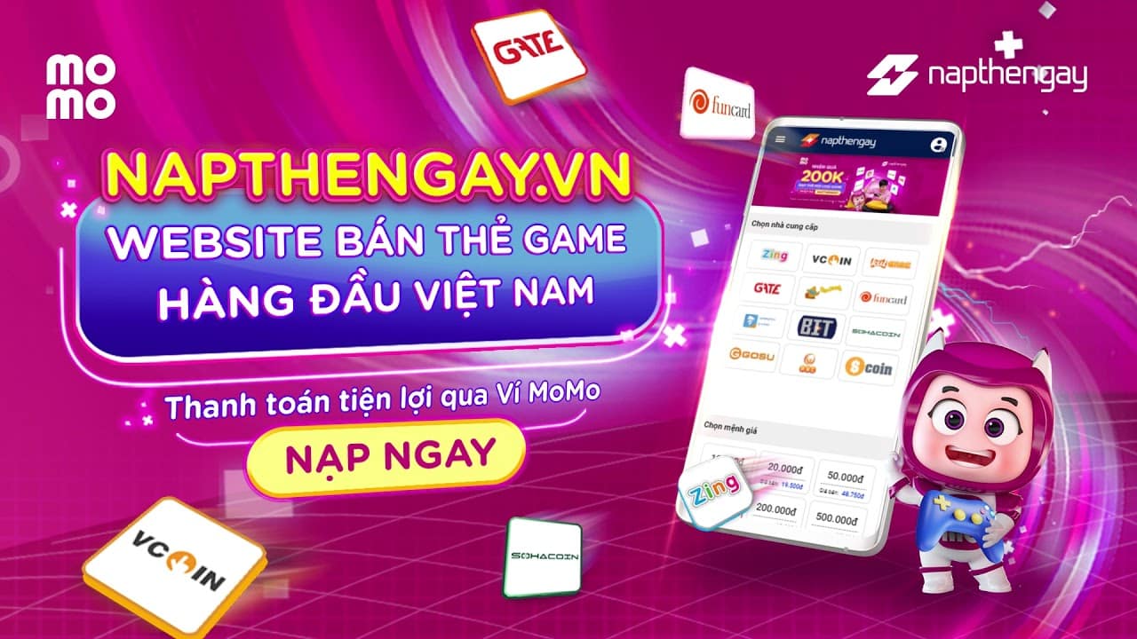 bạn có thể mua thẻ Garena Momo cũng nhiều loại thẻ game khác trên napthengay.vn