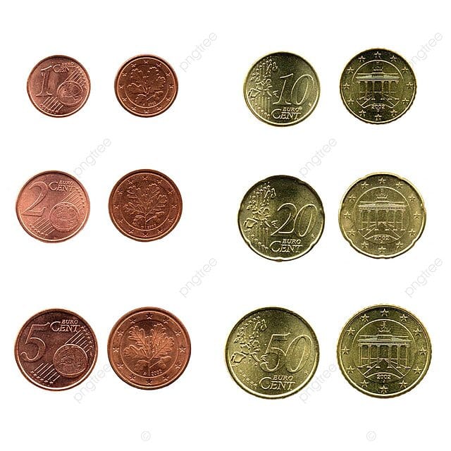 Đồng xu kim loại Euro đầy đủ